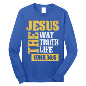 Jesus The Way Truth Life John 14:6 Christian Bible Verse Great Gift Long Sleeve Shirt