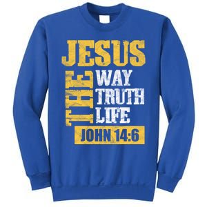 Jesus The Way Truth Life John 14:6 Christian Bible Verse Great Gift Sweatshirt