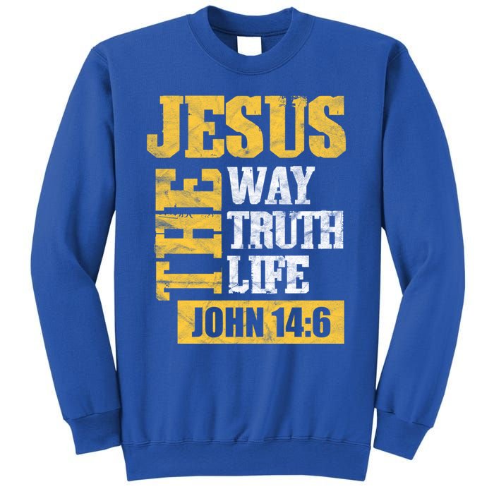 Jesus The Way Truth Life John 14:6 Christian Bible Verse Great Gift Sweatshirt