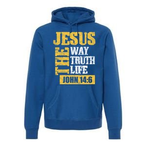 Jesus The Way Truth Life John 14:6 Christian Bible Verse Great Gift Premium Hoodie