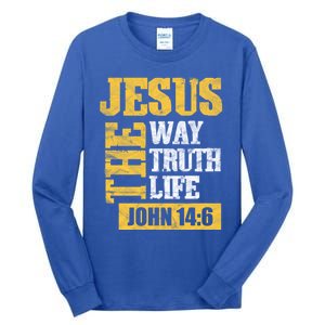 Jesus The Way Truth Life John 14:6 Christian Bible Verse Great Gift Tall Long Sleeve T-Shirt