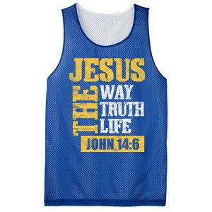 Jesus The Way Truth Life John 14:6 Christian Bible Verse Great Gift Mesh Reversible Basketball Jersey Tank