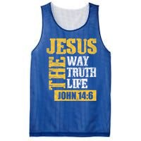 Jesus The Way Truth Life John 14:6 Christian Bible Verse Great Gift Mesh Reversible Basketball Jersey Tank