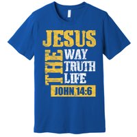 Jesus The Way Truth Life John 14:6 Christian Bible Verse Great Gift Premium T-Shirt