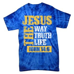 Jesus The Way Truth Life John 14:6 Christian Bible Verse Great Gift Tie-Dye T-Shirt