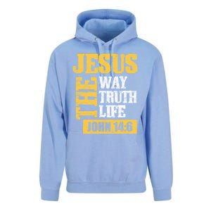 Jesus The Way Truth Life John 14:6 Christian Bible Verse Great Gift Unisex Surf Hoodie