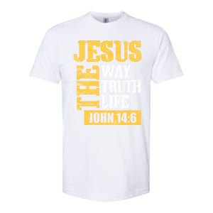 Jesus The Way Truth Life John 14:6 Christian Bible Verse Great Gift Softstyle CVC T-Shirt