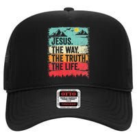 Jesus The Way Truth Life Christian Worship High Crown Mesh Back Trucker Hat