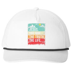 Jesus The Way Truth Life Christian Worship Snapback Five-Panel Rope Hat