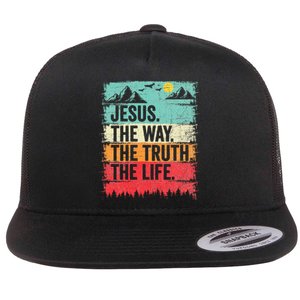 Jesus The Way Truth Life Christian Worship Flat Bill Trucker Hat