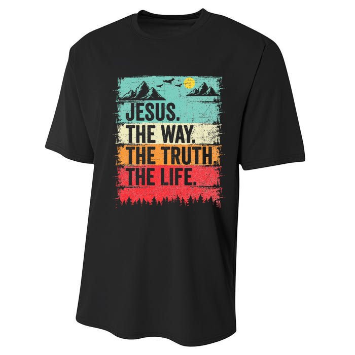 Jesus The Way Truth Life Christian Worship Performance Sprint T-Shirt