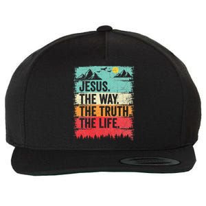 Jesus The Way Truth Life Christian Worship Wool Snapback Cap