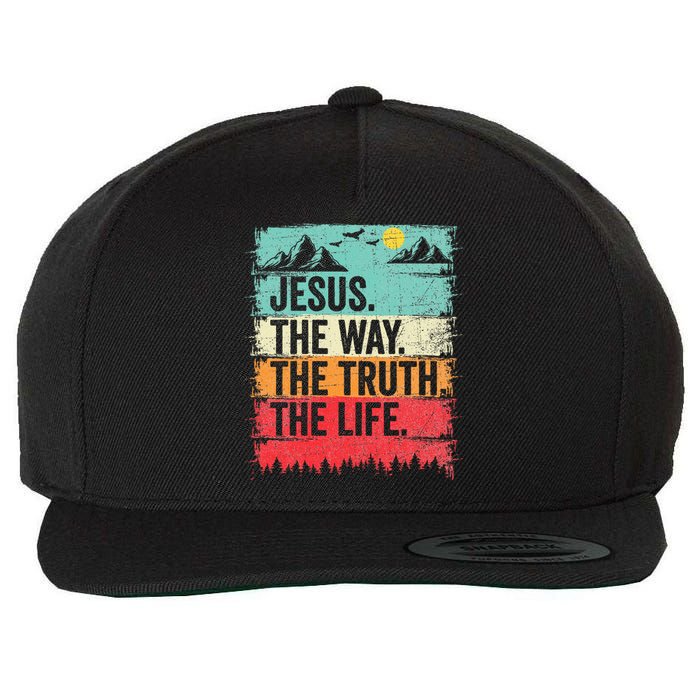 Jesus The Way Truth Life Christian Worship Wool Snapback Cap