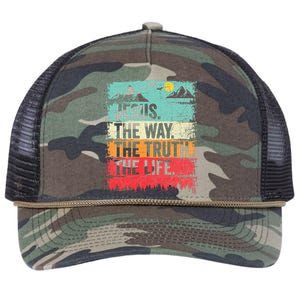 Jesus The Way Truth Life Christian Worship Retro Rope Trucker Hat Cap