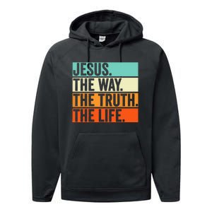 Jesus The Way Truth Life Bible Verse Christian Worship Performance Fleece Hoodie