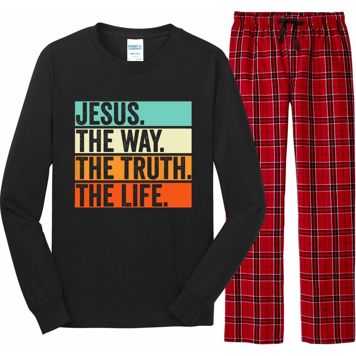 Jesus The Way Truth Life Bible Verse Christian Worship Long Sleeve Pajama Set