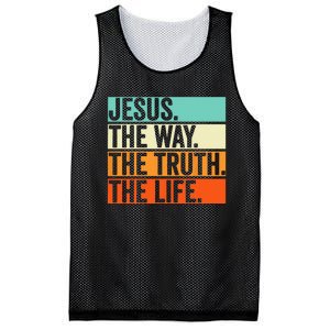 Jesus The Way Truth Life Bible Verse Christian Worship Mesh Reversible Basketball Jersey Tank