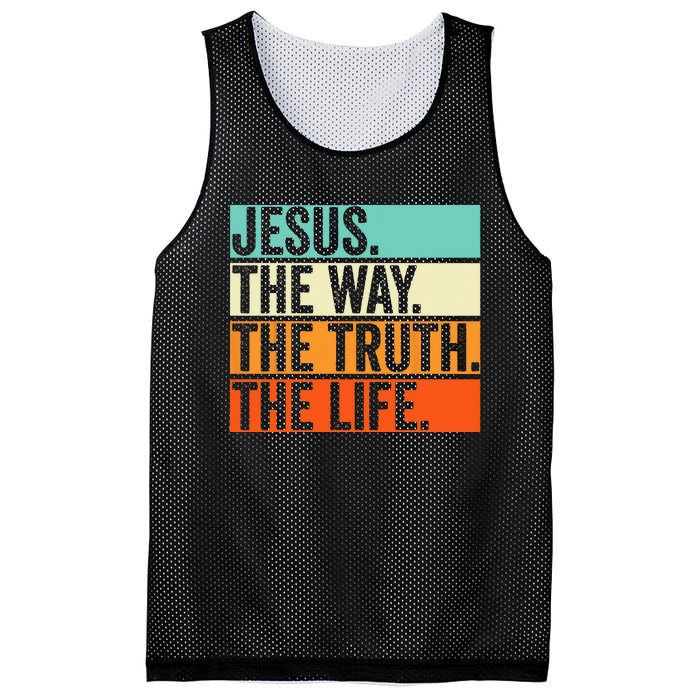 Jesus The Way Truth Life Bible Verse Christian Worship Mesh Reversible Basketball Jersey Tank