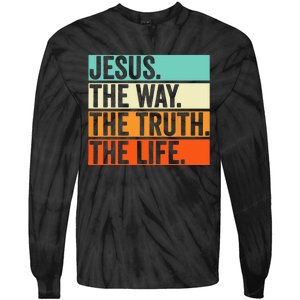 Jesus The Way Truth Life Bible Verse Christian Worship Tie-Dye Long Sleeve Shirt