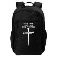 Jesus The Way Truth Life Christian Three Nails Cross Backpack