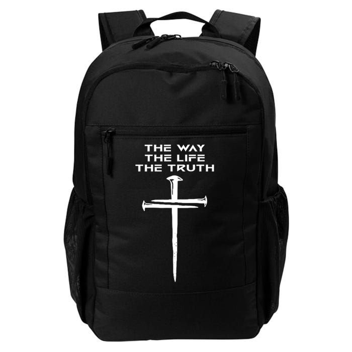 Jesus The Way Truth Life Christian Three Nails Cross Backpack