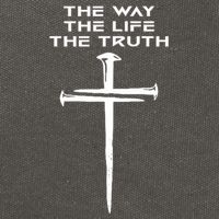 Jesus The Way Truth Life Christian Three Nails Cross Cotton Canvas Backpack