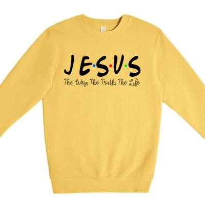 Jesus The Way The Truth The Life Christianity Premium Crewneck Sweatshirt