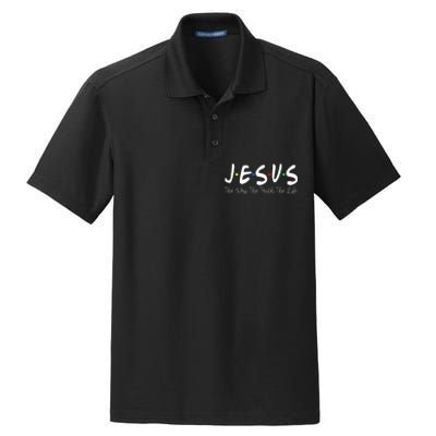 Jesus The Way The Truth The Life Christianity Dry Zone Grid Polo