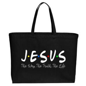 Jesus The Way The Truth The Life Christianity Cotton Canvas Jumbo Tote