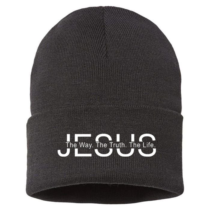 Jesus The Way The Truth The Life Sustainable Knit Beanie