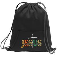 Jesus The Way The Truth The Life Christian Family Easter Day Sweatshirt Cinch Pack Bag