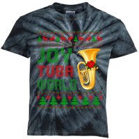 Joy Tuba World Xmas Music Lover Ugly Christmas Sweater Kids Tie-Dye T-Shirt