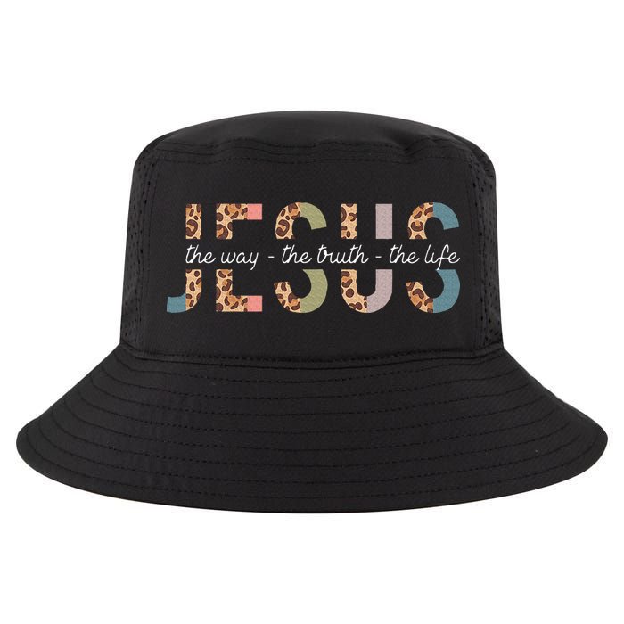 Jesus The Way The Truth The Life Leopard Christian Cool Comfort Performance Bucket Hat
