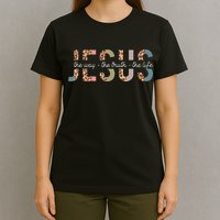 Jesus The Way The Truth The Life Leopard Christian T-Shirt