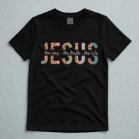 Jesus The Way The Truth The Life Leopard Christian T-Shirt