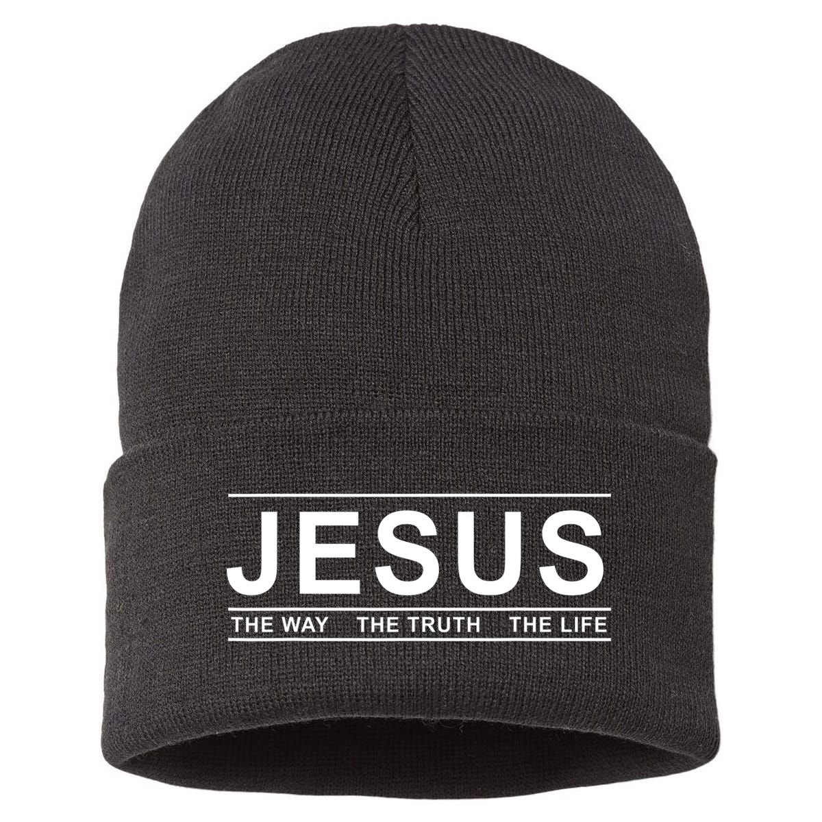 Jesus The Way The Truth The Life Jesus Christians Lover Sustainable Knit Beanie