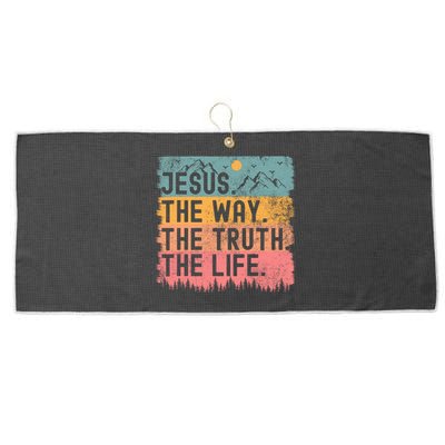 Jesus The Way Truth Life Bible Verse Christian Large Microfiber Waffle Golf Towel