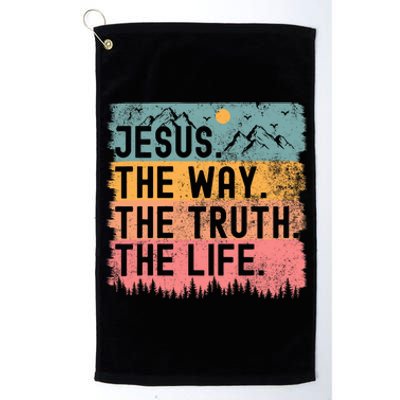 Jesus The Way Truth Life Bible Verse Christian Platinum Collection Golf Towel