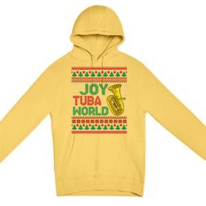 Joy Tuba World Ugly Christmas Sweater Music Lover Xmas Premium Pullover Hoodie