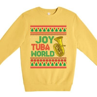 Joy Tuba World Ugly Christmas Sweater Music Lover Xmas Premium Crewneck Sweatshirt