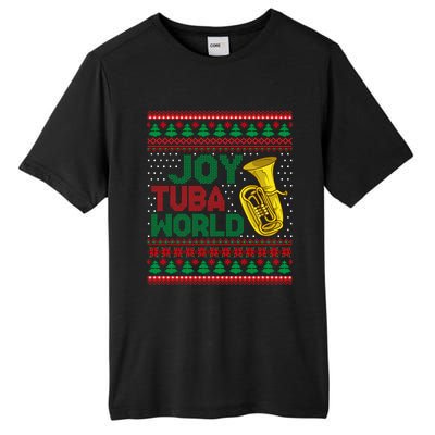 Joy Tuba World Ugly Christmas Sweater Music Lover Xmas Tall Fusion ChromaSoft Performance T-Shirt