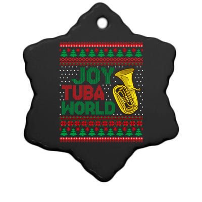 Joy Tuba World Ugly Christmas Sweater Music Lover Xmas Ceramic Star Ornament