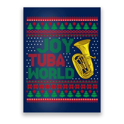 Joy Tuba World Ugly Christmas Sweater Music Lover Xmas Poster