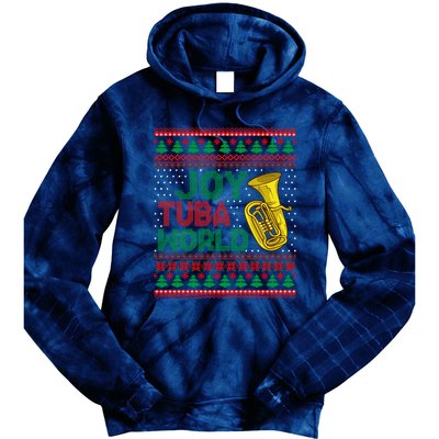 Joy Tuba World Ugly Christmas Sweater Music Lover Xmas Tie Dye Hoodie