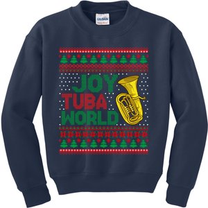 Joy Tuba World Ugly Christmas Sweater Music Lover Xmas Kids Sweatshirt