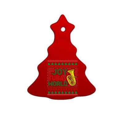 Joy Tuba World Ugly Christmas Sweater Music Lover Xmas Ceramic Tree Ornament