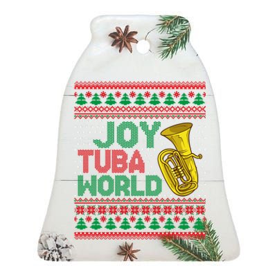 Joy Tuba World Ugly Christmas Sweater Music Lover Xmas Ceramic Bell Ornament