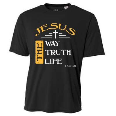 Jesus The Way Truth Life Christian Cooling Performance Crew T-Shirt