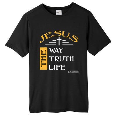 Jesus The Way Truth Life Christian Tall Fusion ChromaSoft Performance T-Shirt