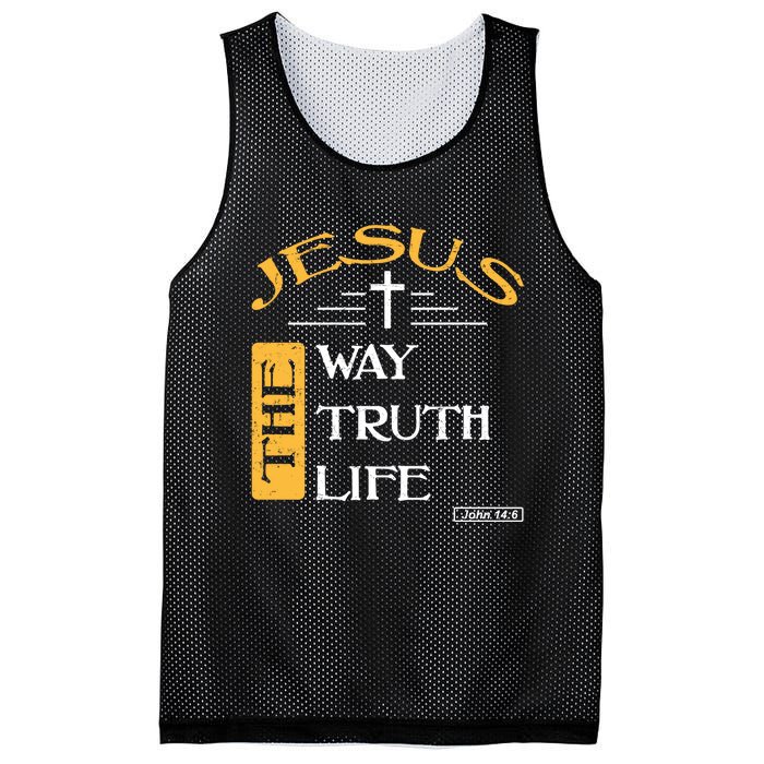 Jesus The Way Truth Life Christian Mesh Reversible Basketball Jersey Tank